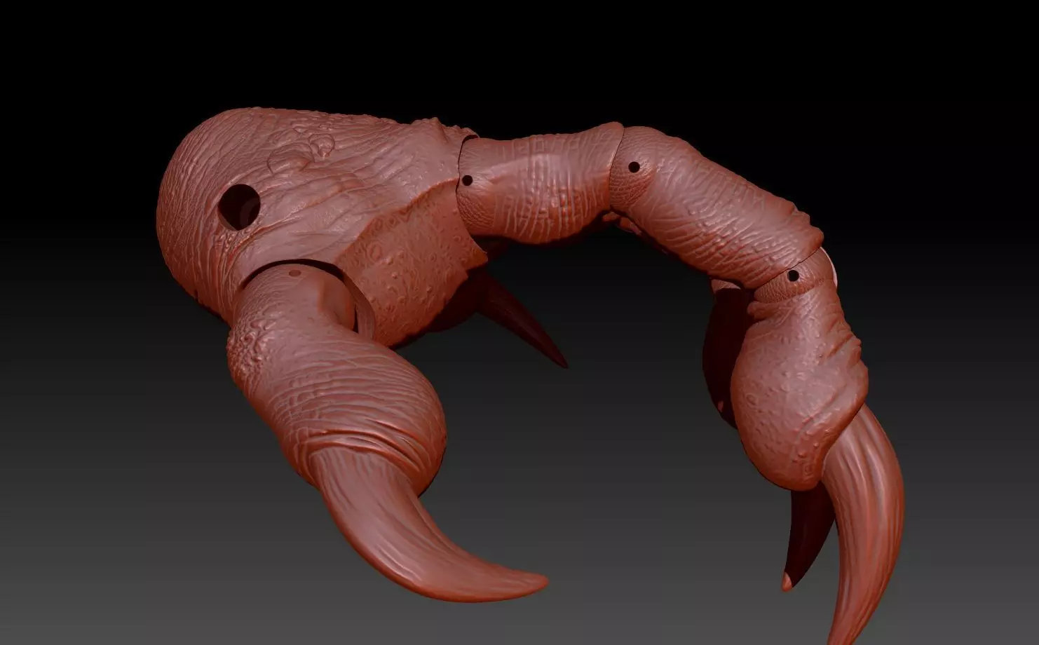 Rancor Articulated Hands 3D print model_0