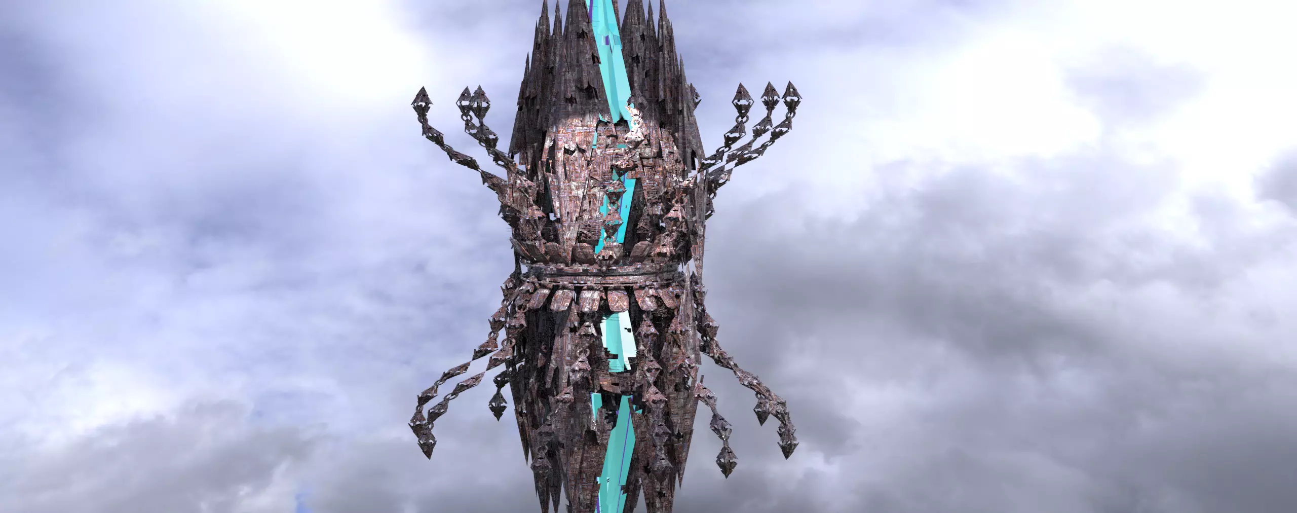 Jelly Fish Sci fi array 4 Low-poly 3D model_0