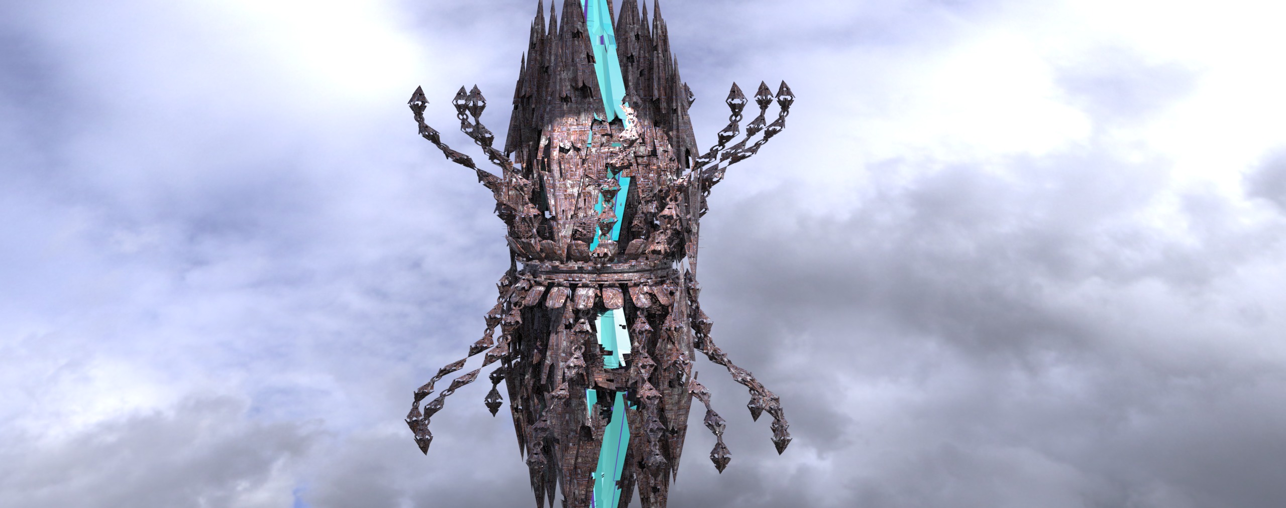 Jelly Fish Sci fi array 4 Low-poly 3D model_1