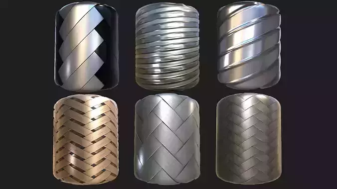 Flexible Metal Hoses customizable PBR materials Texture