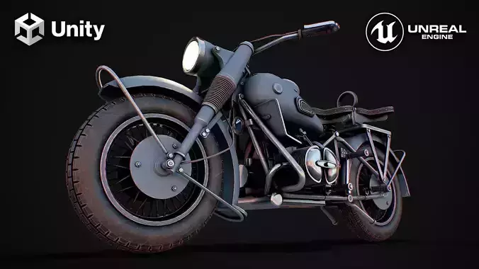 Motorcycle Low-poly 3D model