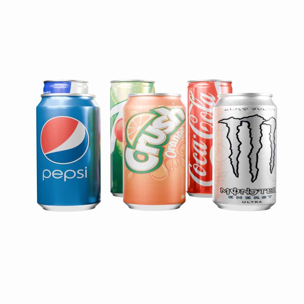 Realistic Beverage Can Collection  Low-poly 3D model_1