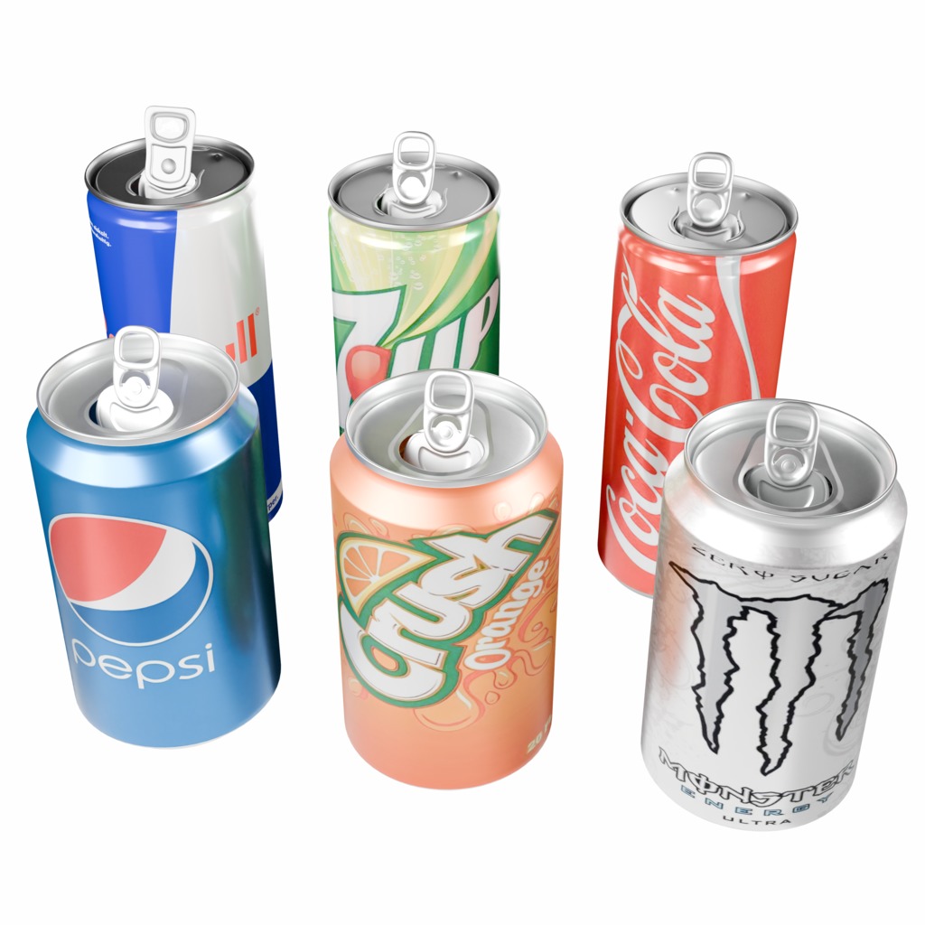 Realistic Beverage Can Collection  Low-poly 3D model_2