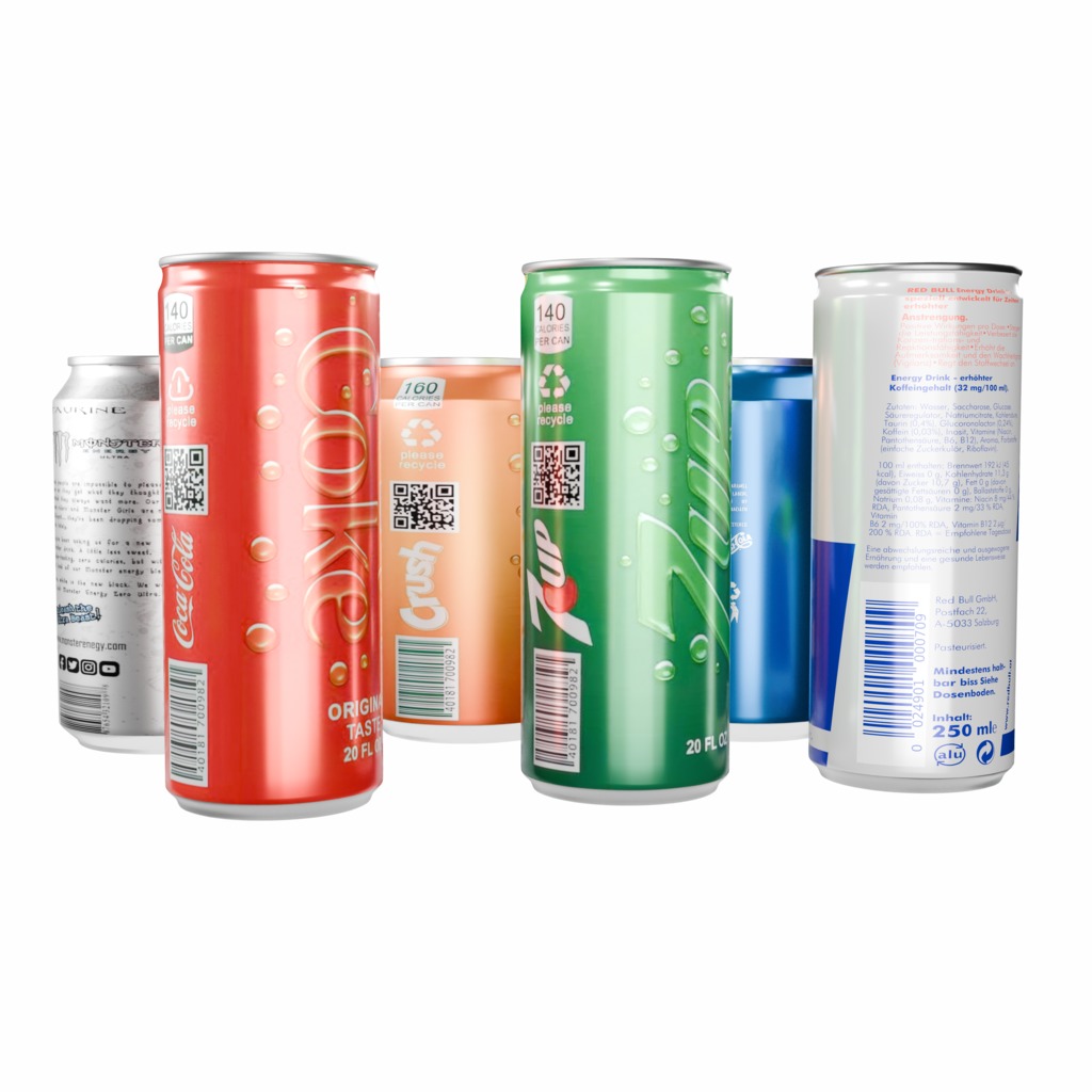 Realistic Beverage Can Collection  Low-poly 3D model_5
