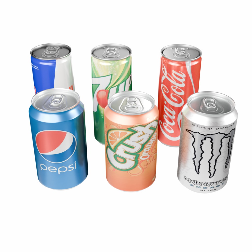 Realistic Beverage Can Collection  Low-poly 3D model_6
