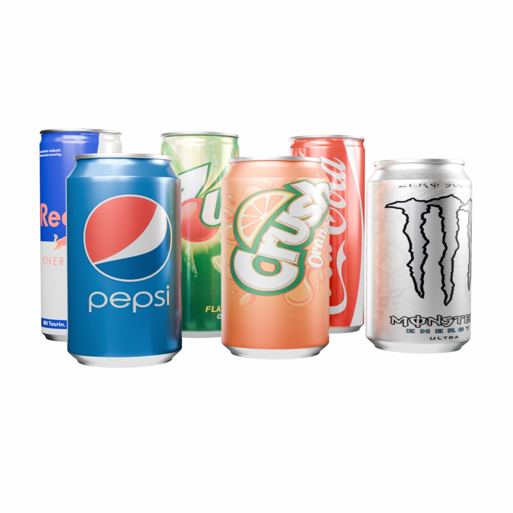 Realistic Beverage Can Collection  Low-poly 3D model_4