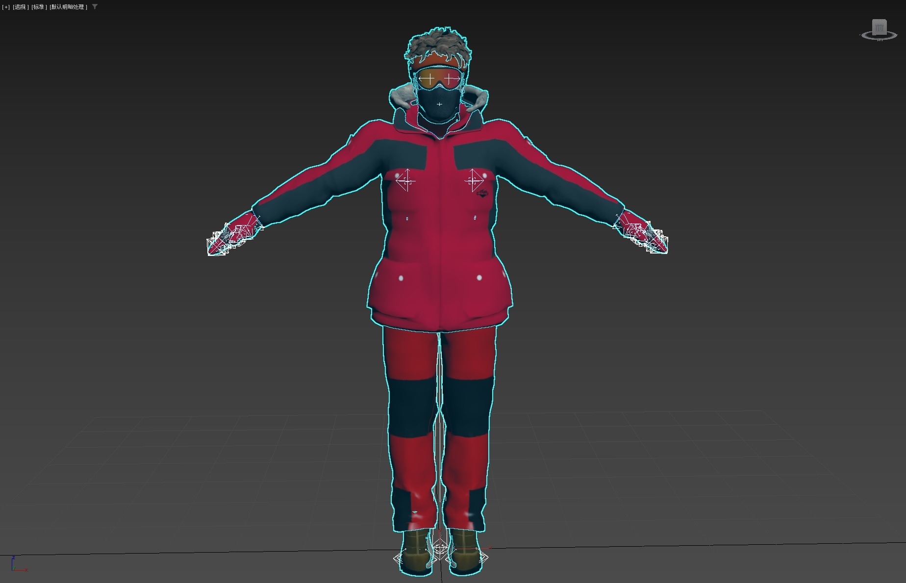 Male Skier Rigged Low-poly 3D model_32