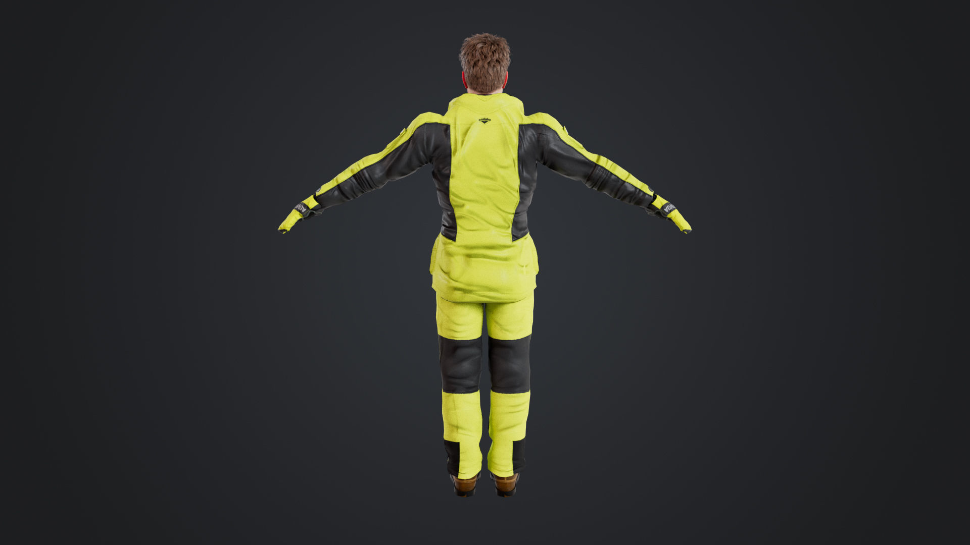 Male Skier Rigged Low-poly 3D model_7