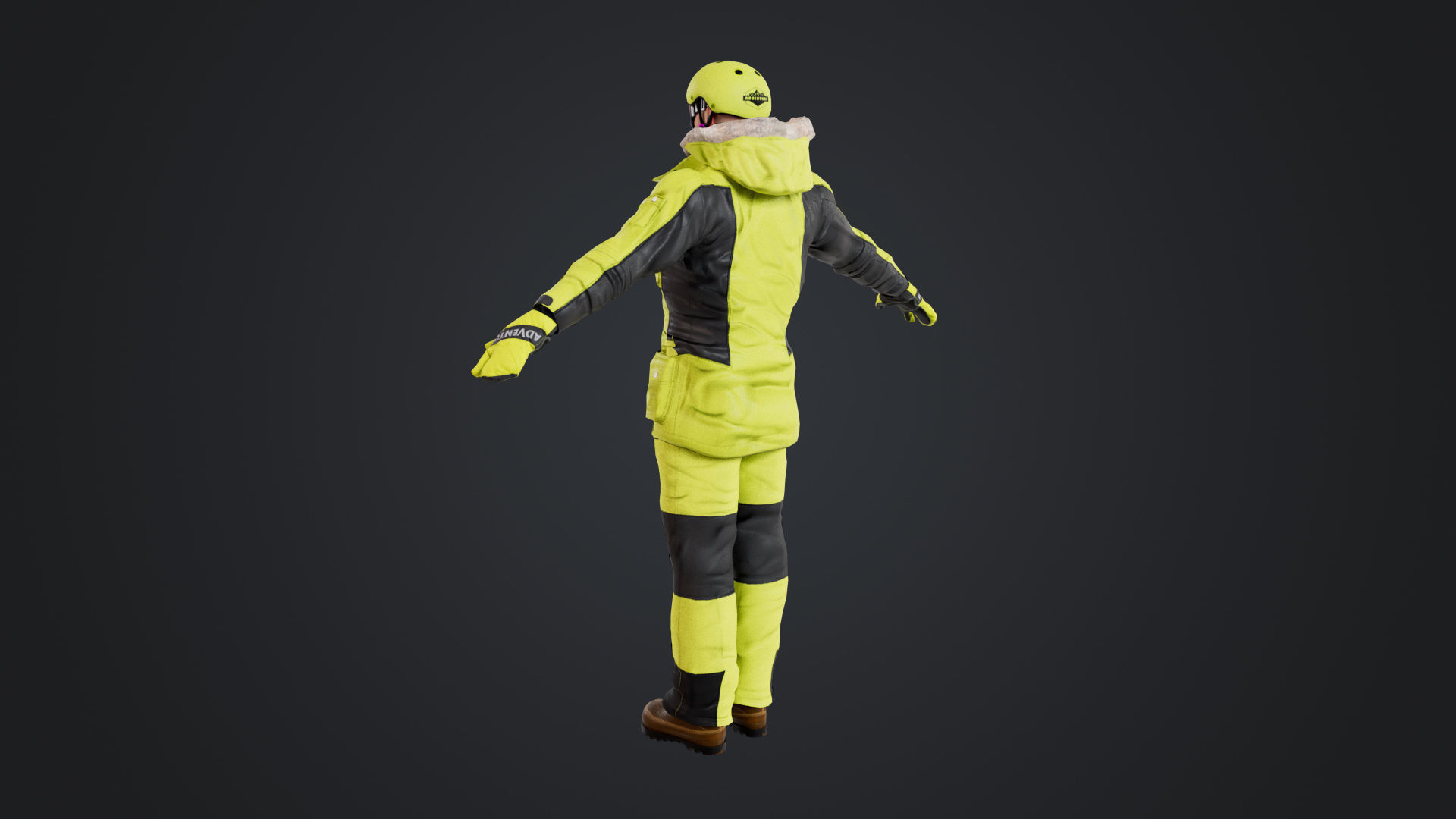 Male Skier Rigged Low-poly 3D model_11