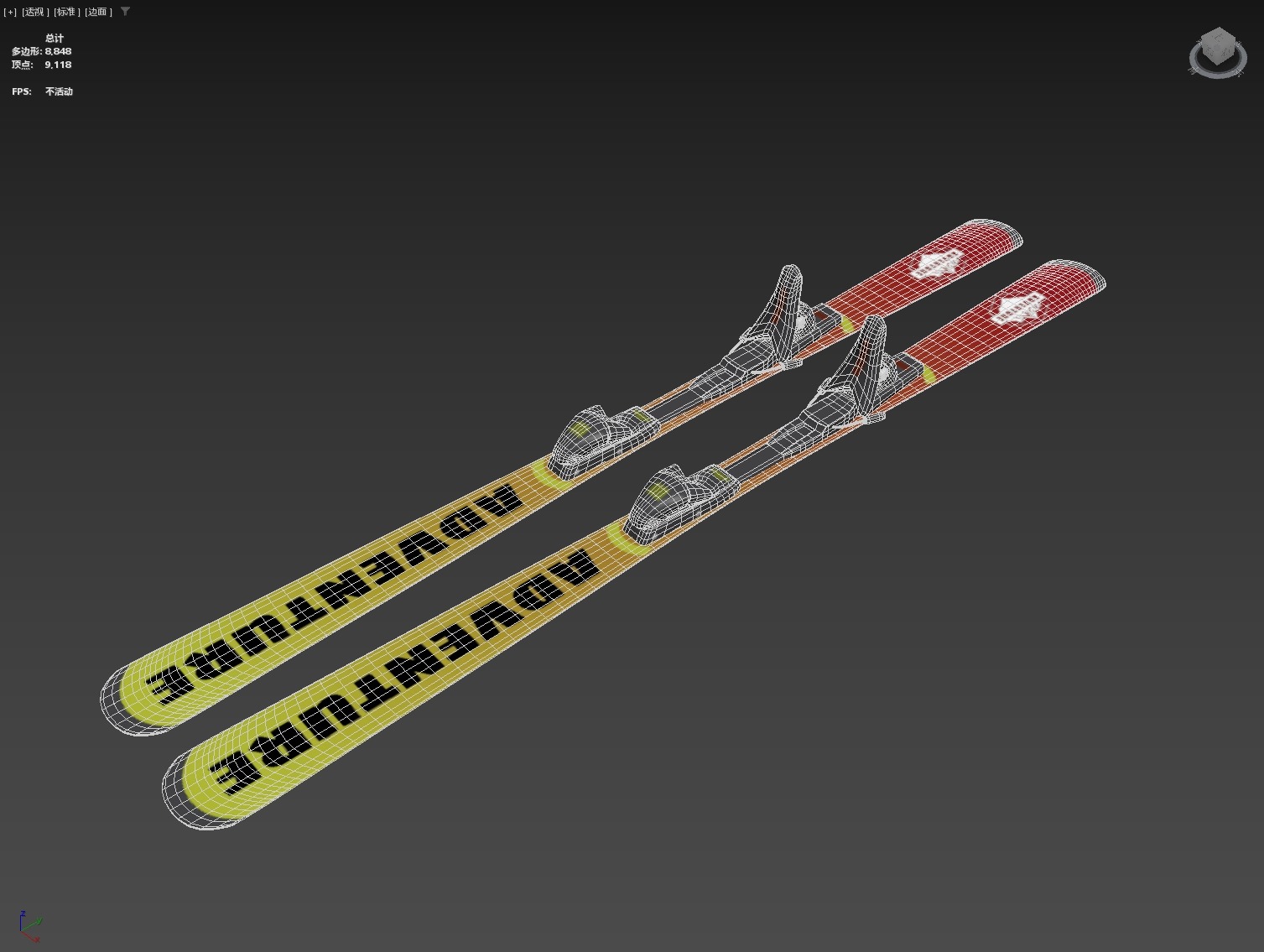 Male Skier Rigged Low-poly 3D model_41
