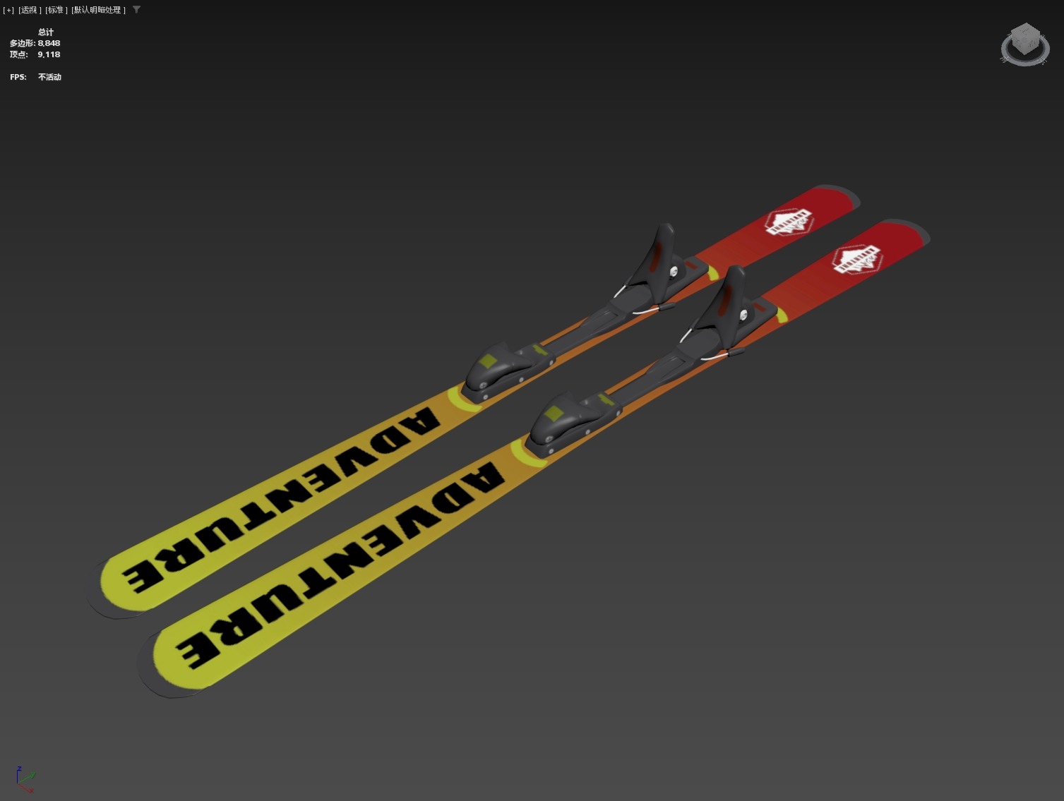 Male Skier Rigged Low-poly 3D model_40