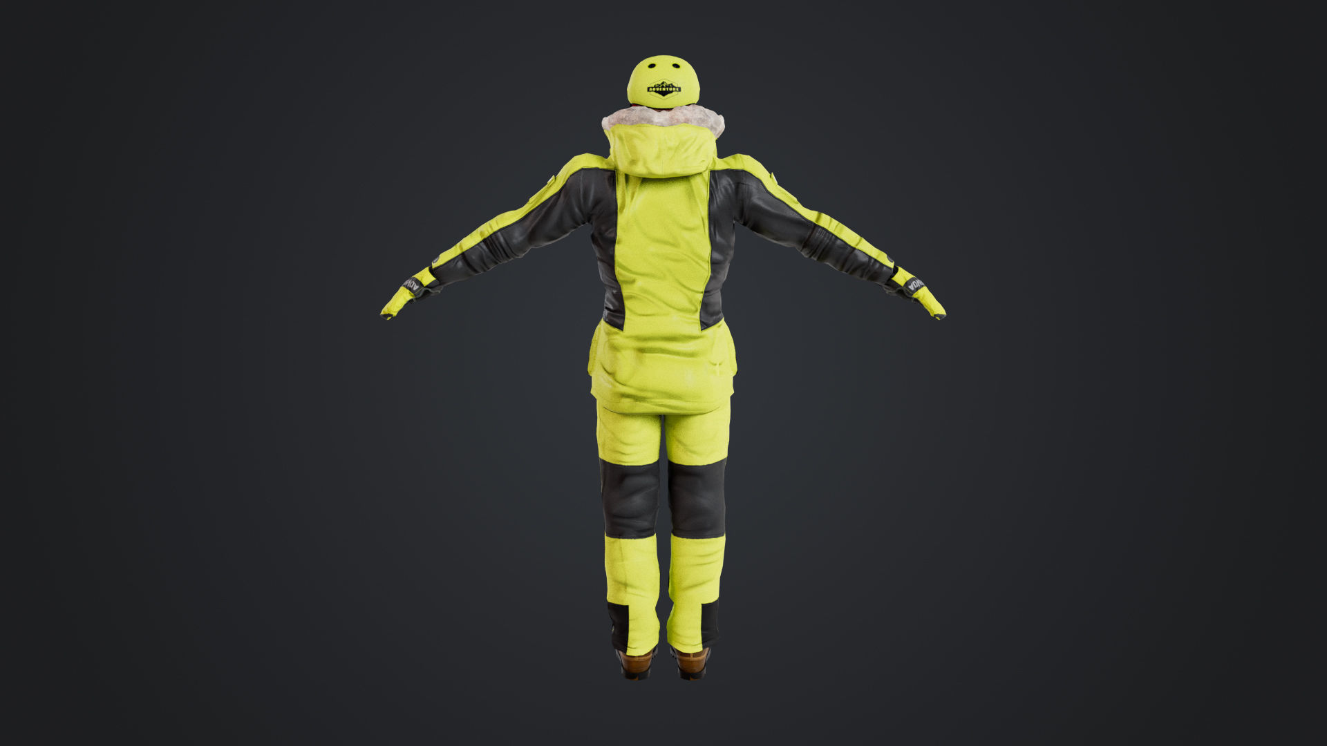 Male Skier Rigged Low-poly 3D model_12