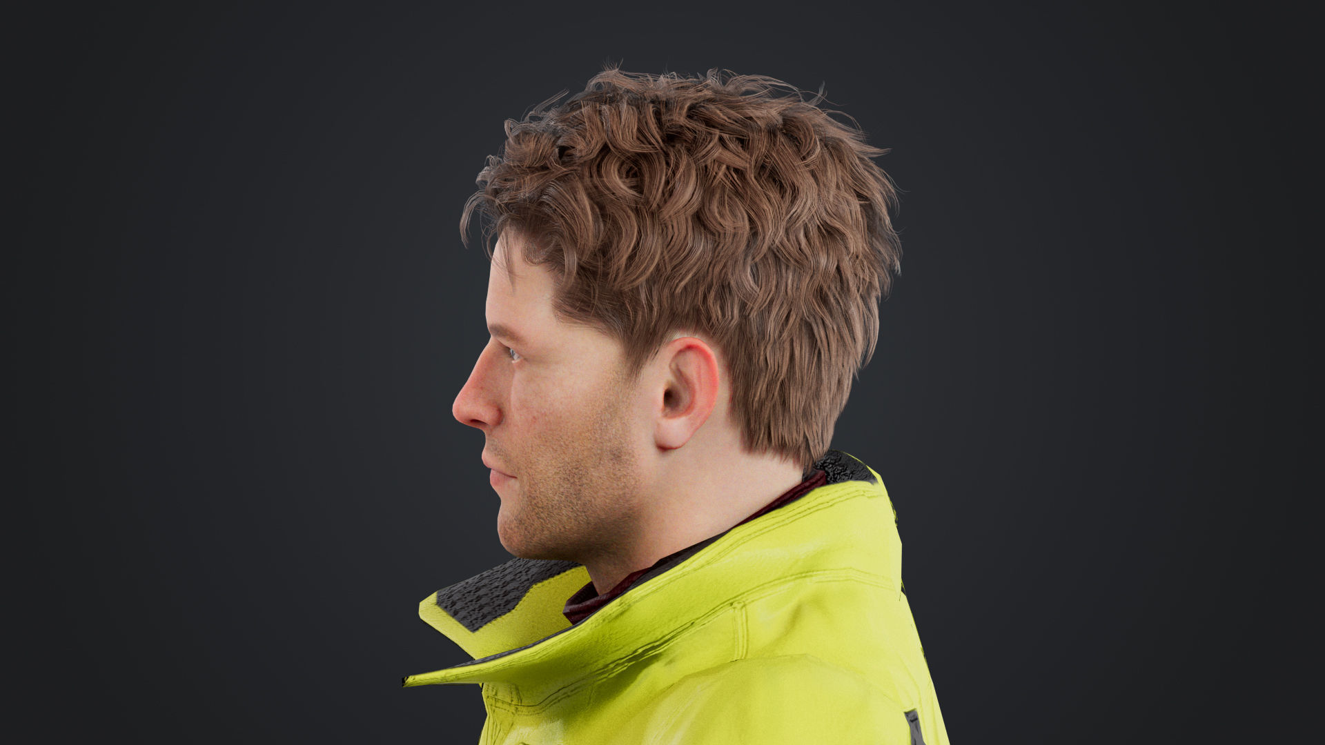 Male Skier Rigged Low-poly 3D model_19