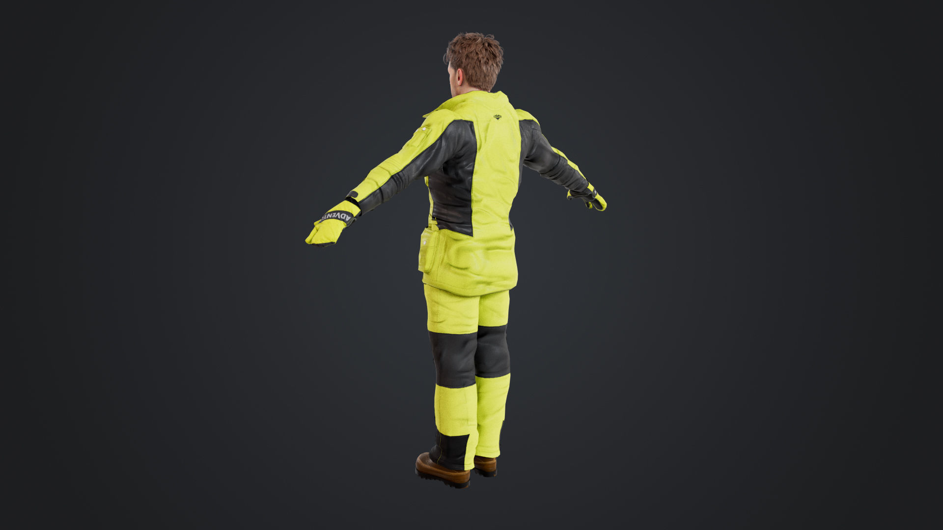 Male Skier Rigged Low-poly 3D model_6