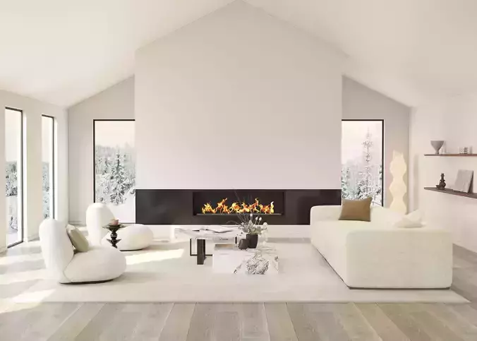 Mid Century interior scene 