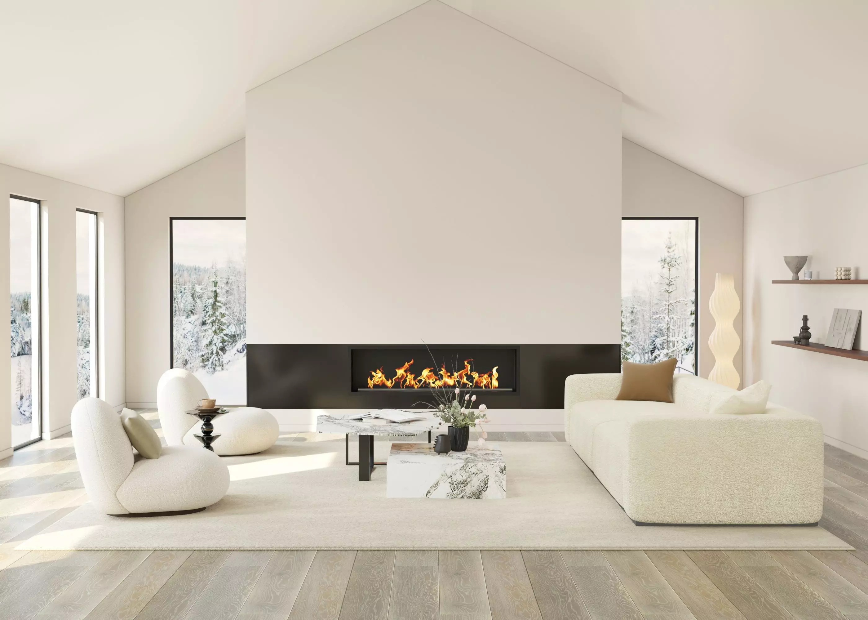 Mid Century interior scene 3D model