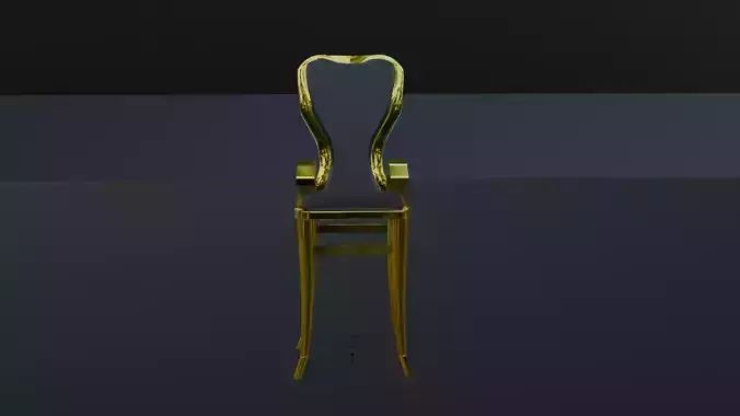 Gold Chair - Golden Chair Low Poly  Game Ready Horror Game Room