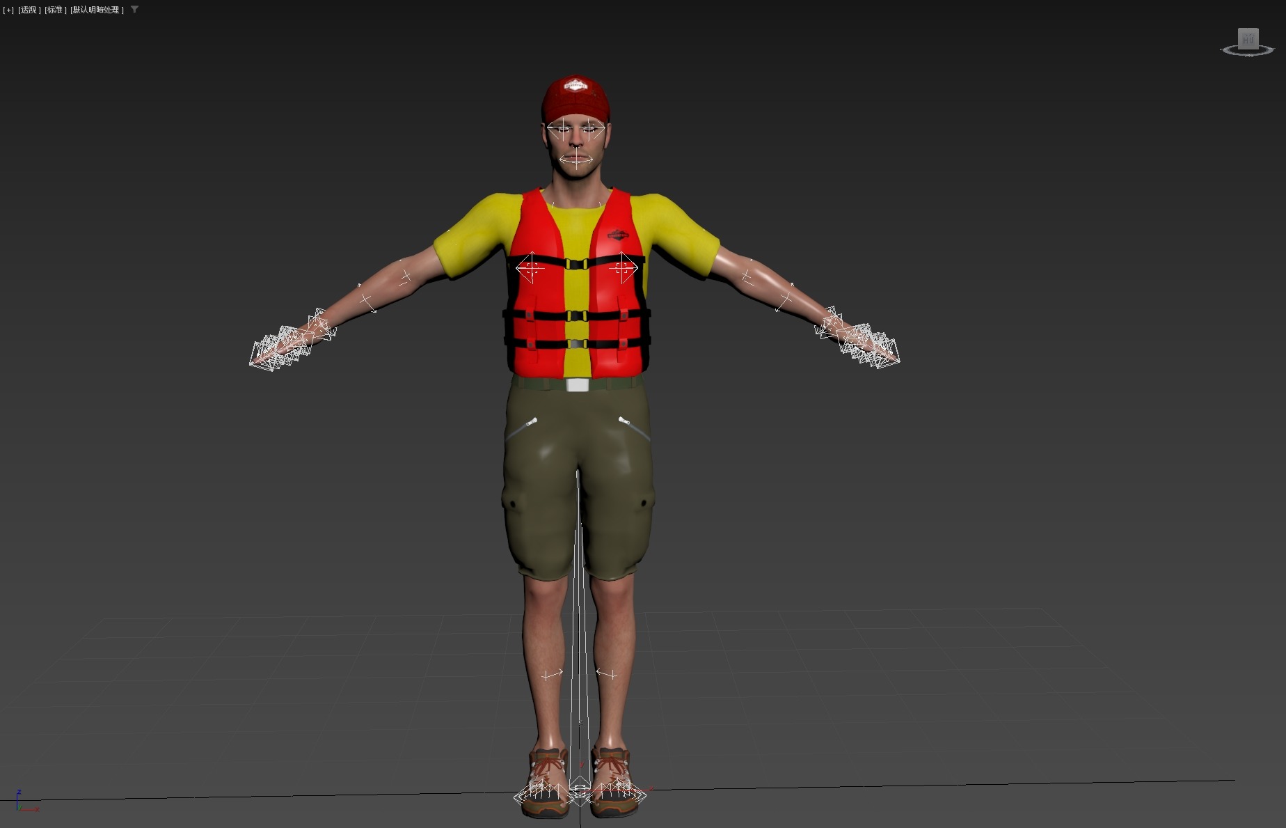 Kayak Canoe Athlete Low-poly 3D model_26