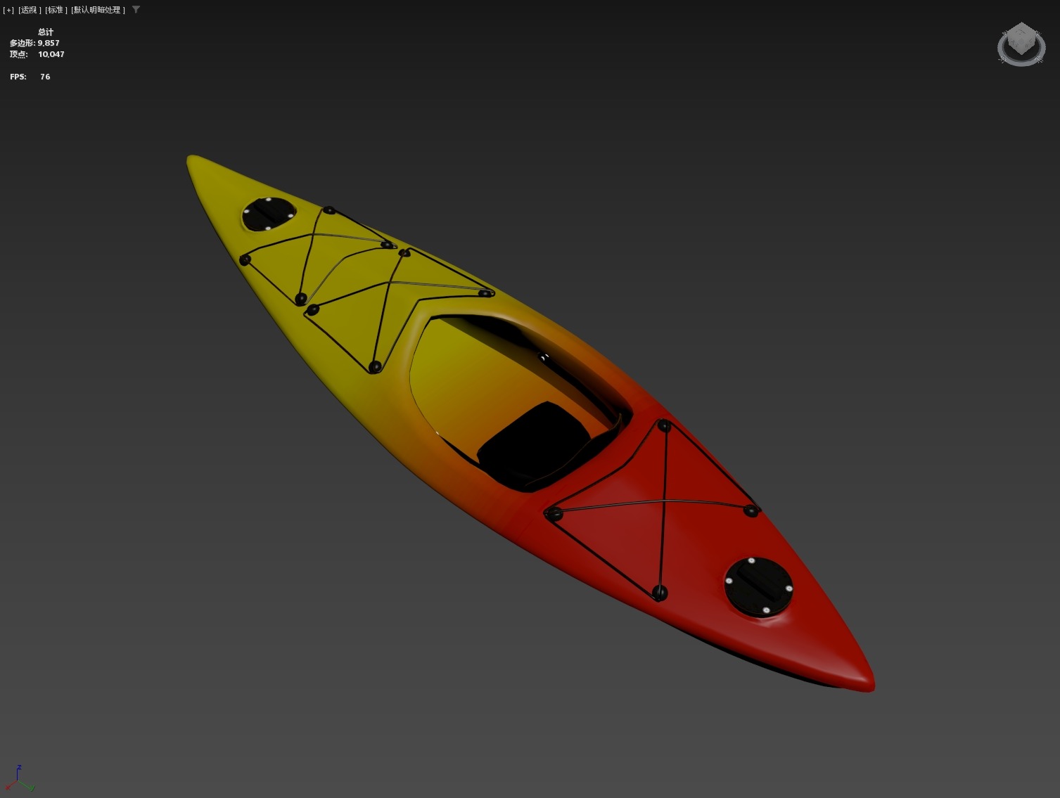 Kayak Canoe Athlete Low-poly 3D model_32
