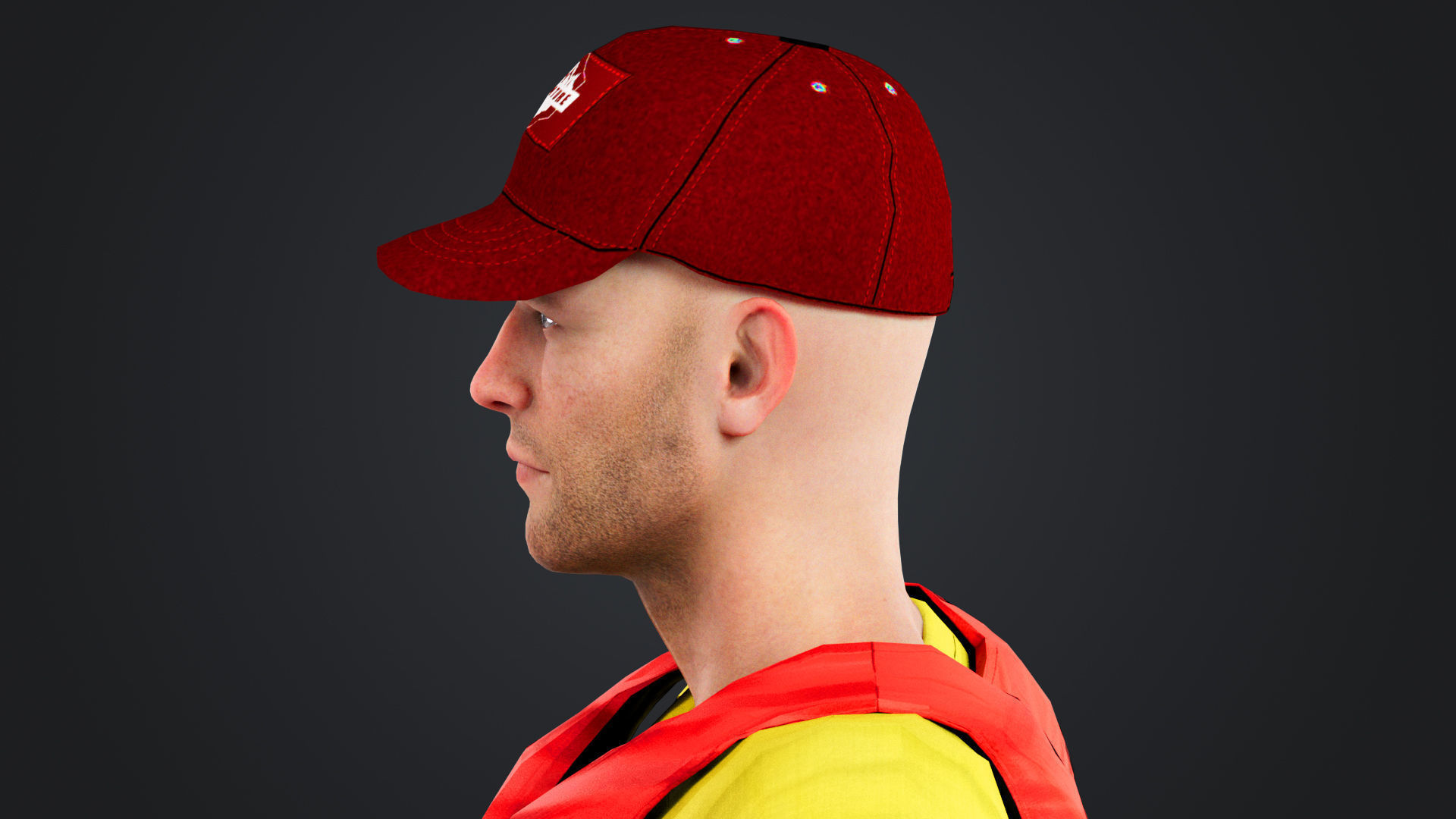 Kayak Canoe Athlete Low-poly 3D model_10