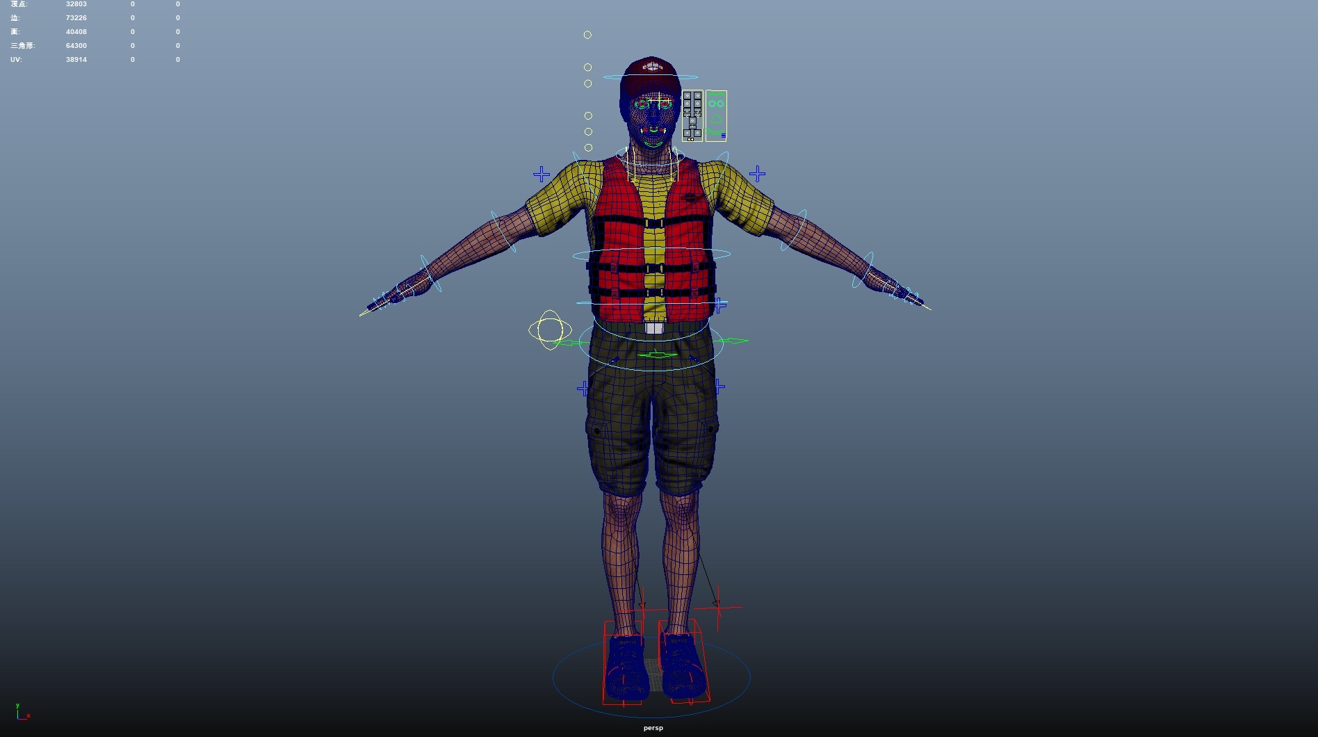 Kayak Canoe Athlete Low-poly 3D model_21