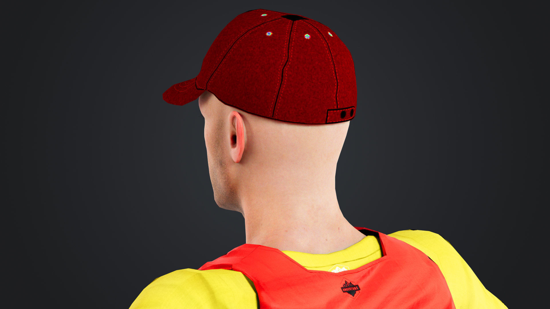 Kayak Canoe Athlete Low-poly 3D model_11