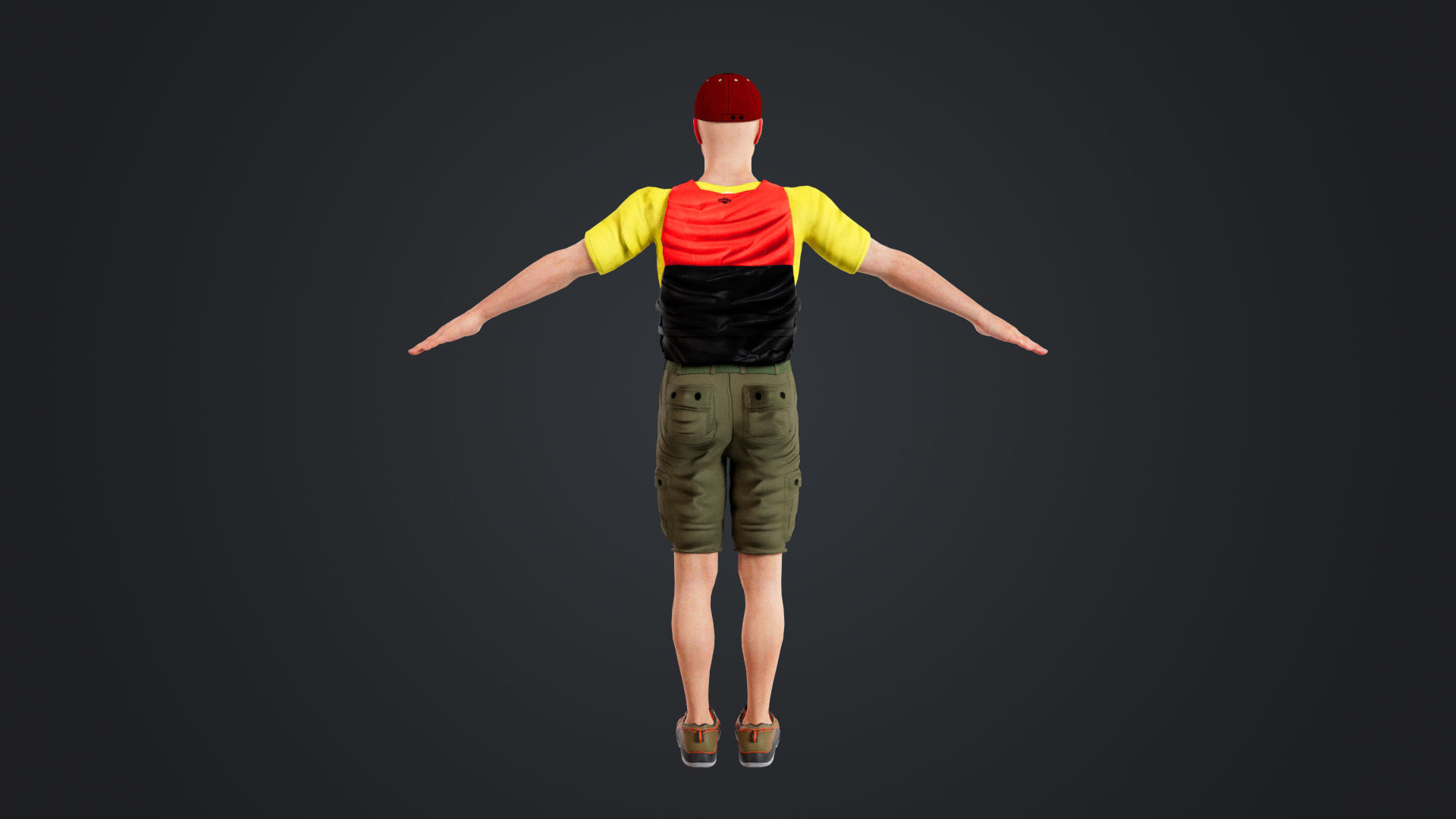 Kayak Canoe Athlete Low-poly 3D model_7