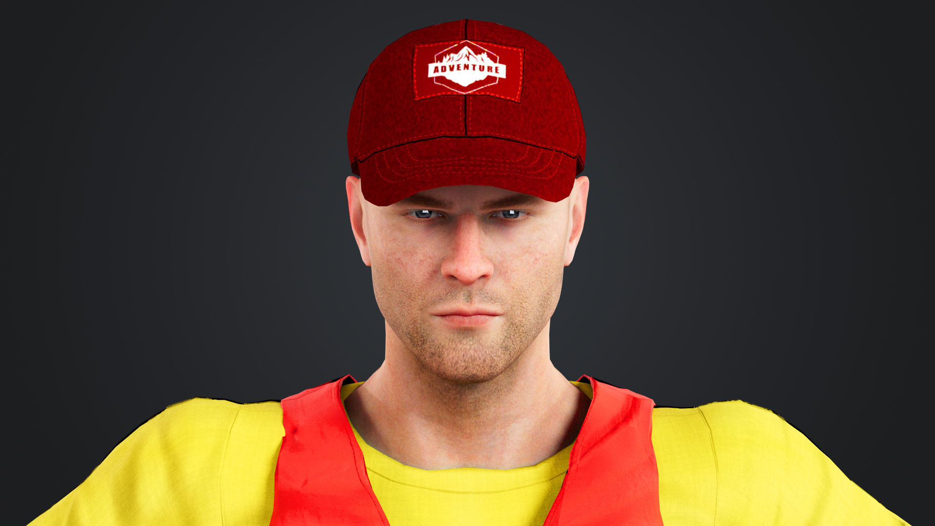 Kayak Canoe Athlete Low-poly 3D model_15