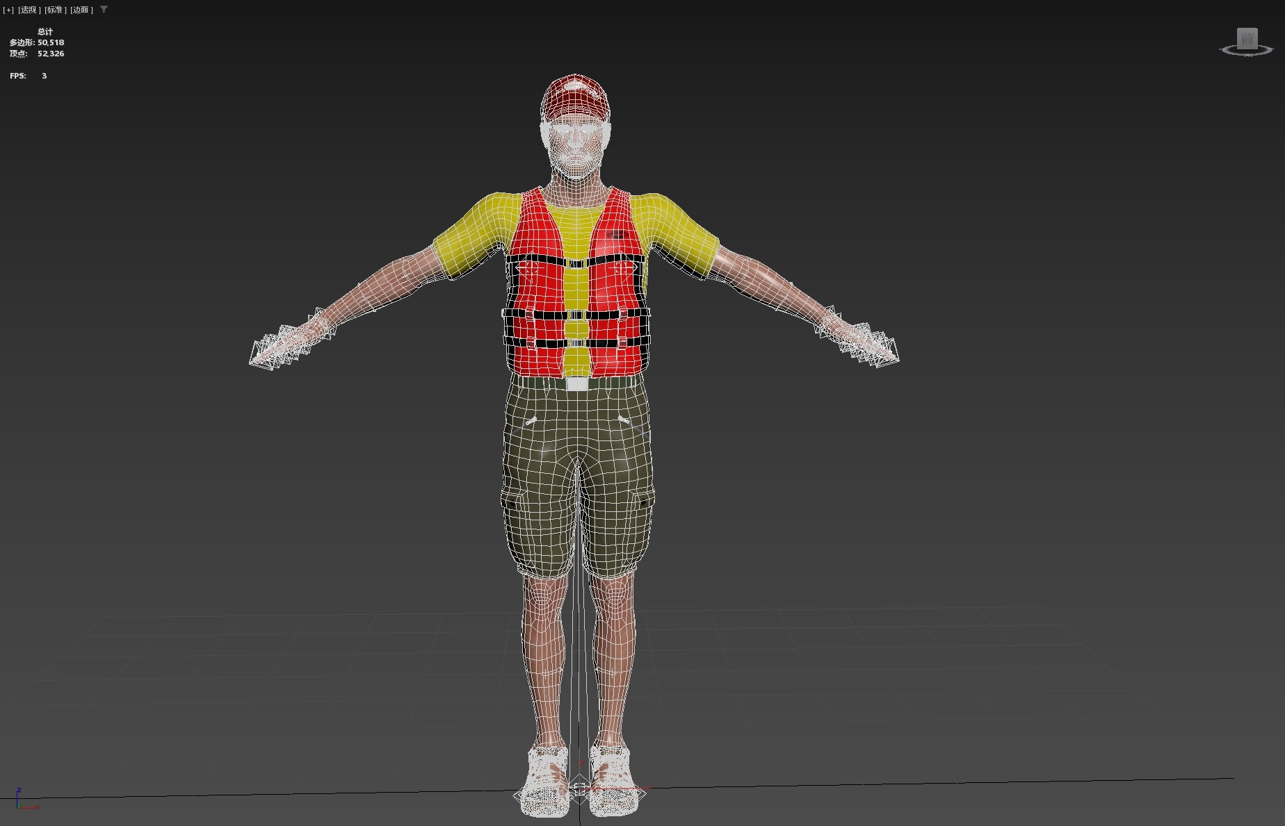 Kayak Canoe Athlete Low-poly 3D model_27