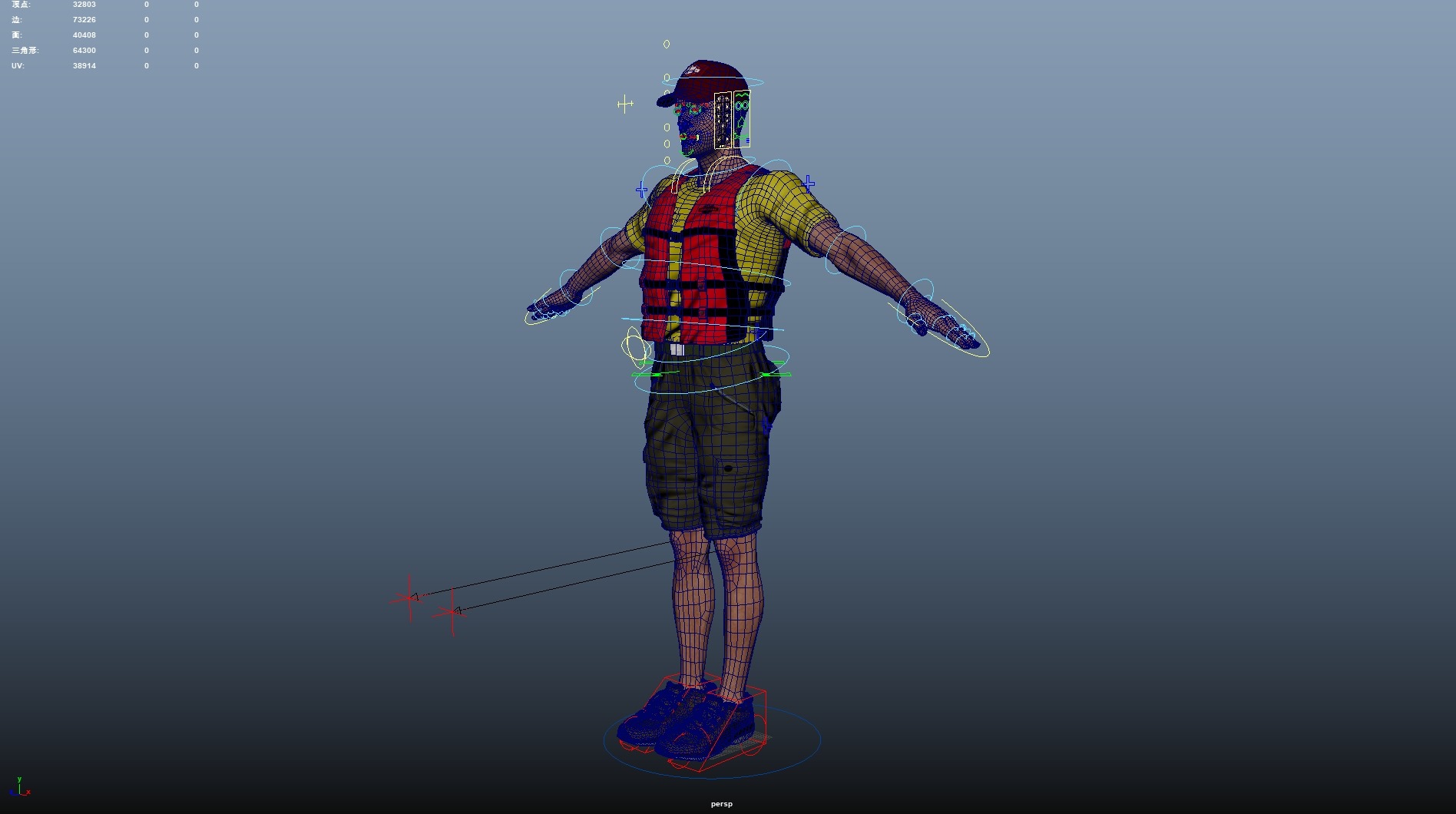 Kayak Canoe Athlete Low-poly 3D model_23