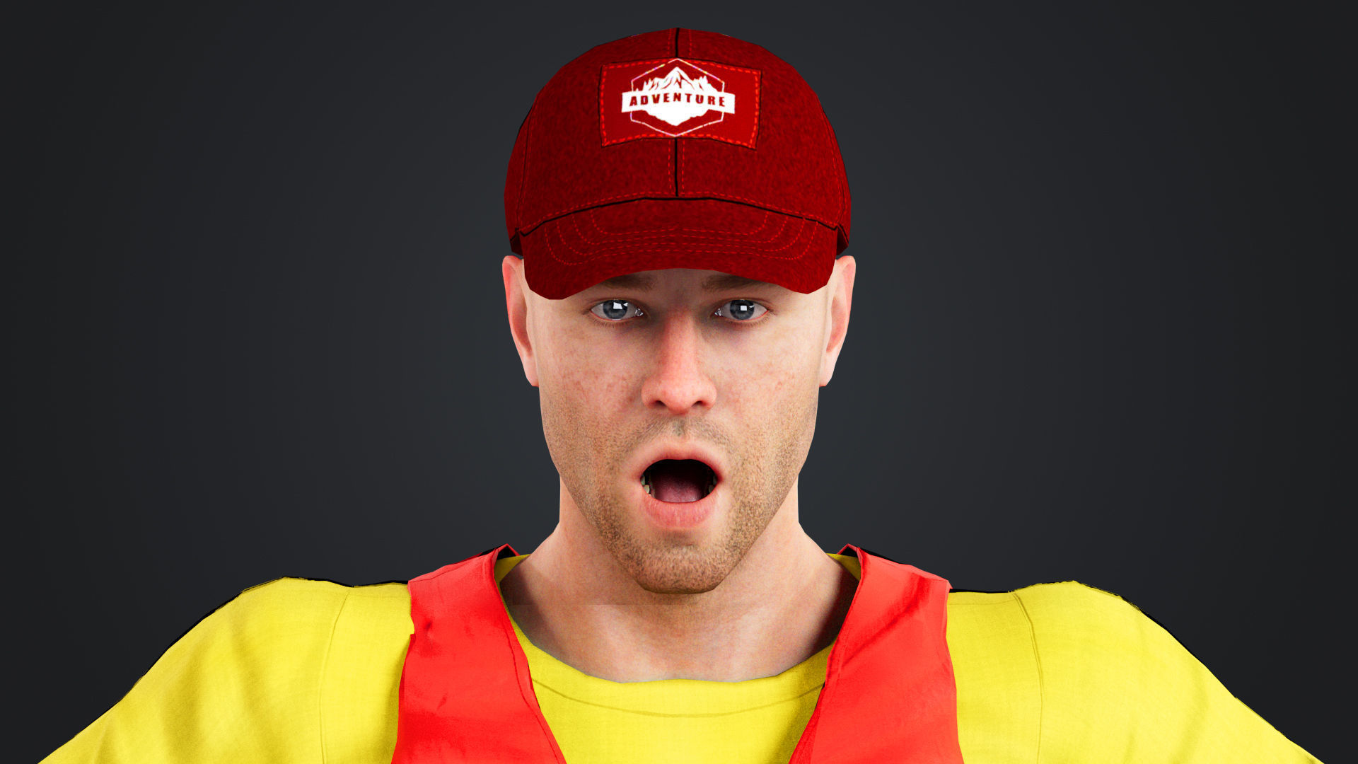 Kayak Canoe Athlete Low-poly 3D model_16