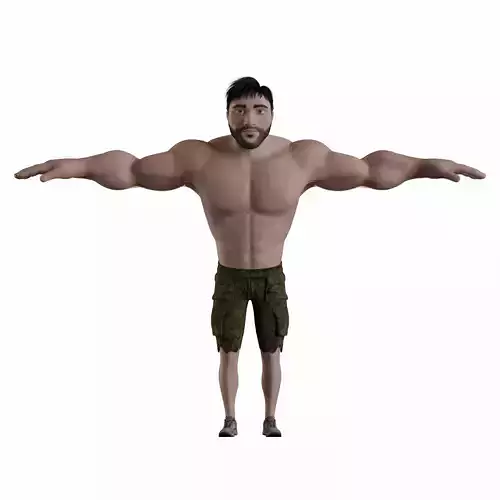 Stylized Hulk-Inspired Cartoon Character