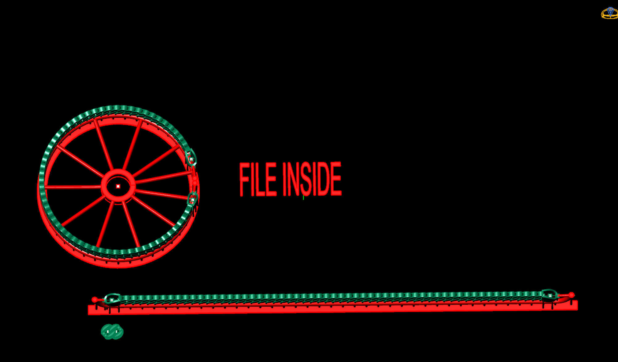 6mm SPIRAL 3D CUBAN BRACELET OR CHAIN OR NECKLACE 3D print model_7