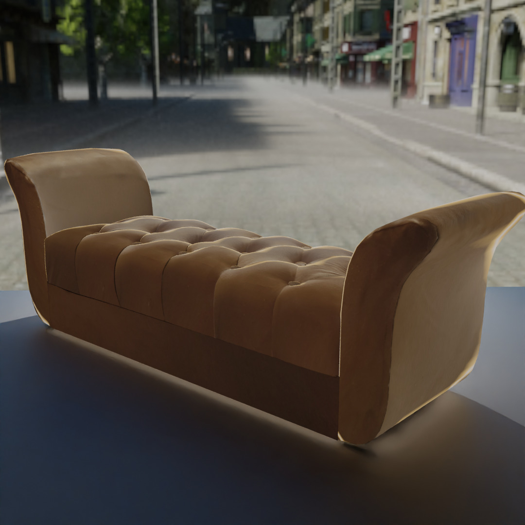 decorative upholstered seat 3D model_5
