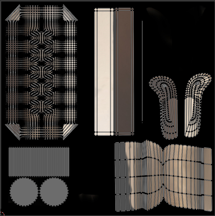 decorative upholstered seat 3D model_14