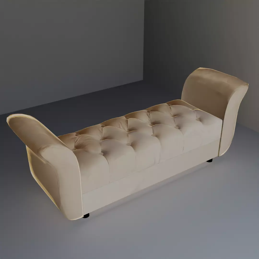 decorative upholstered seat 3D model_0