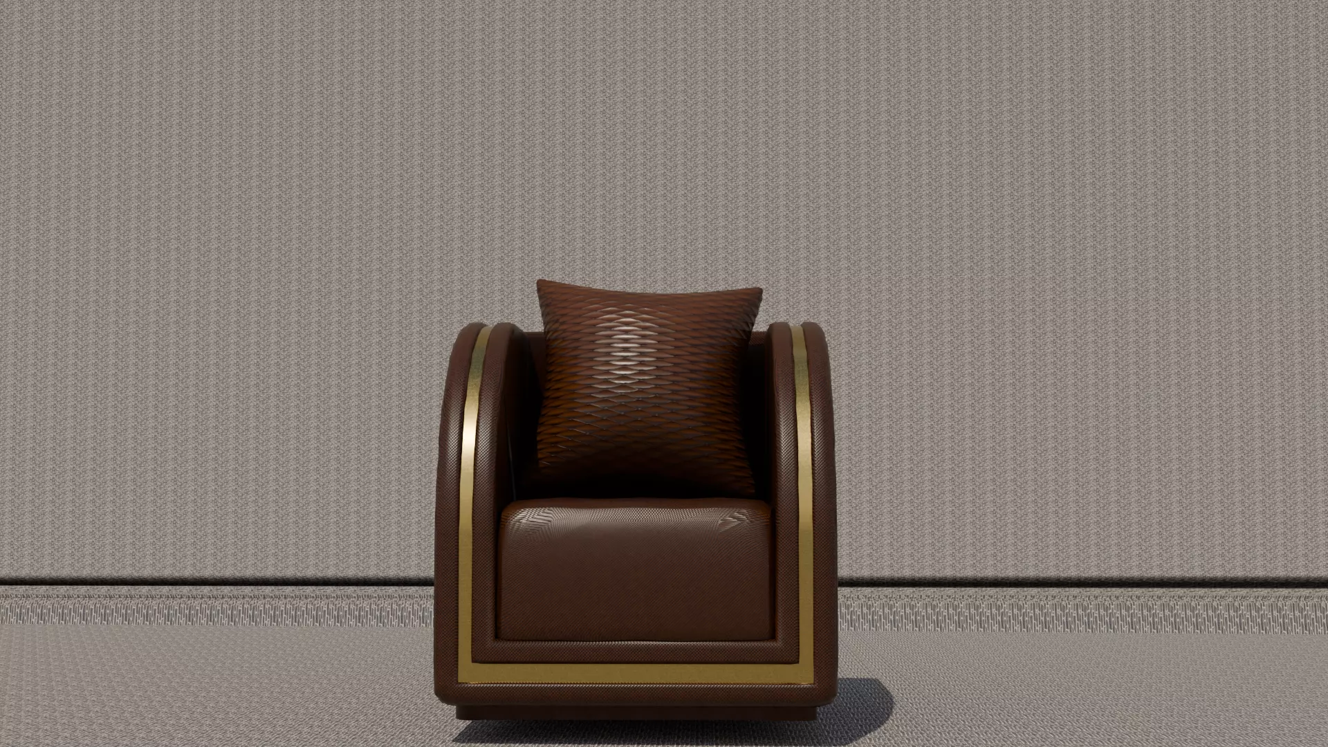 Compact and stylish single-seat armchair-soft upholstery design Low-poly 3D model