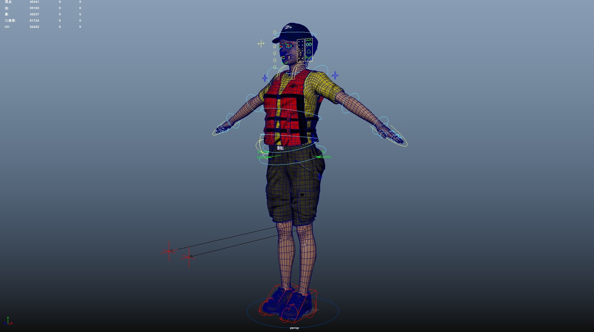 Kayak Canoe Athlete Low-poly 3D model_24