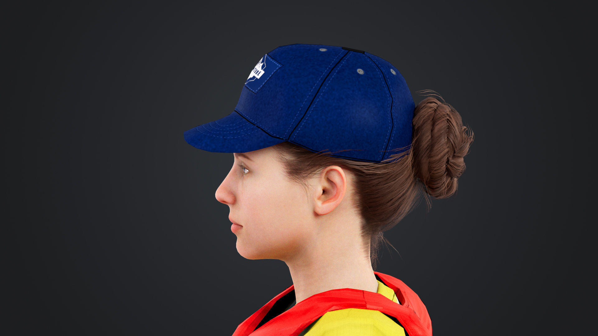 Kayak Canoe Athlete Low-poly 3D model_16