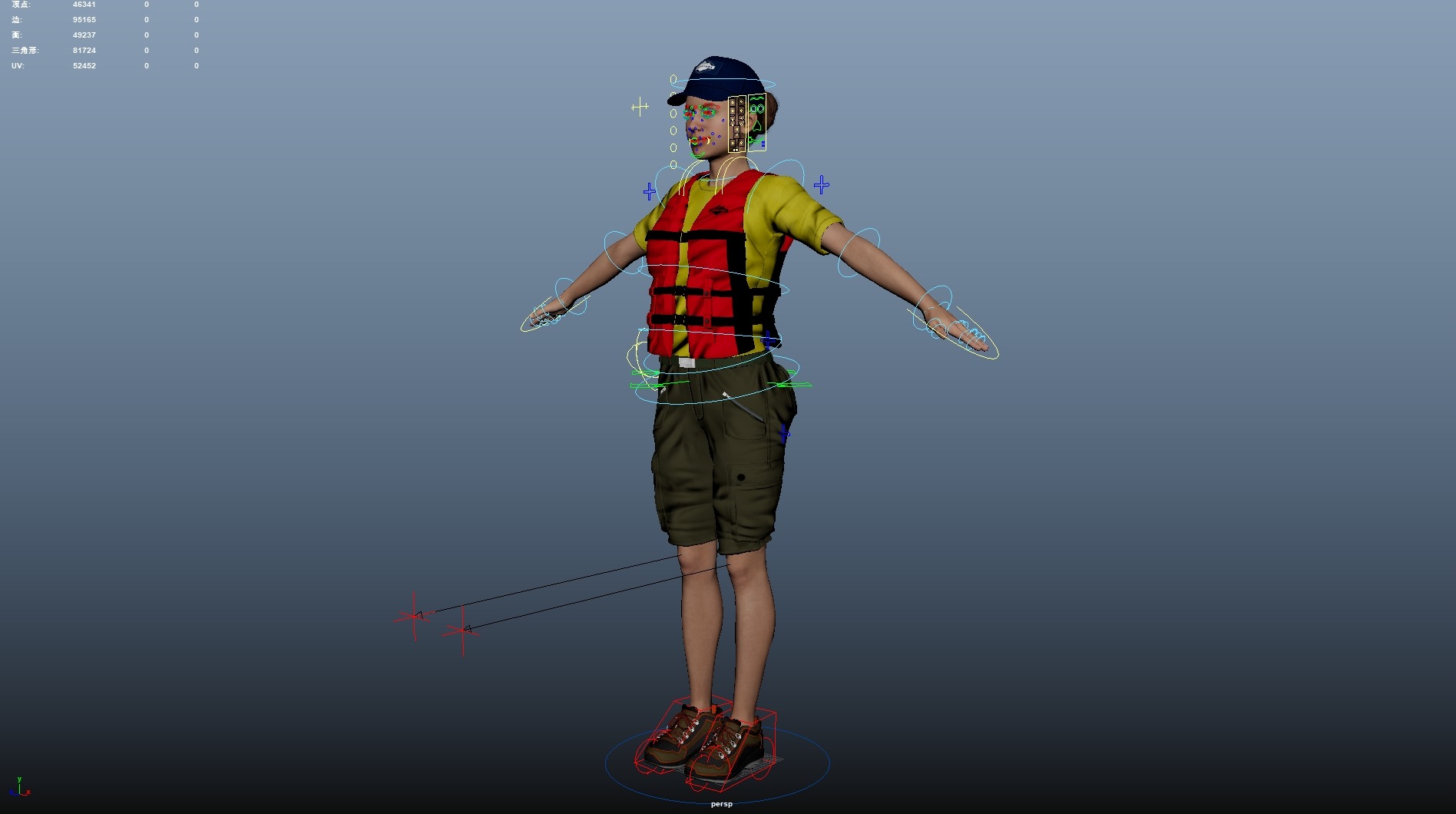 Kayak Canoe Athlete Low-poly 3D model_23