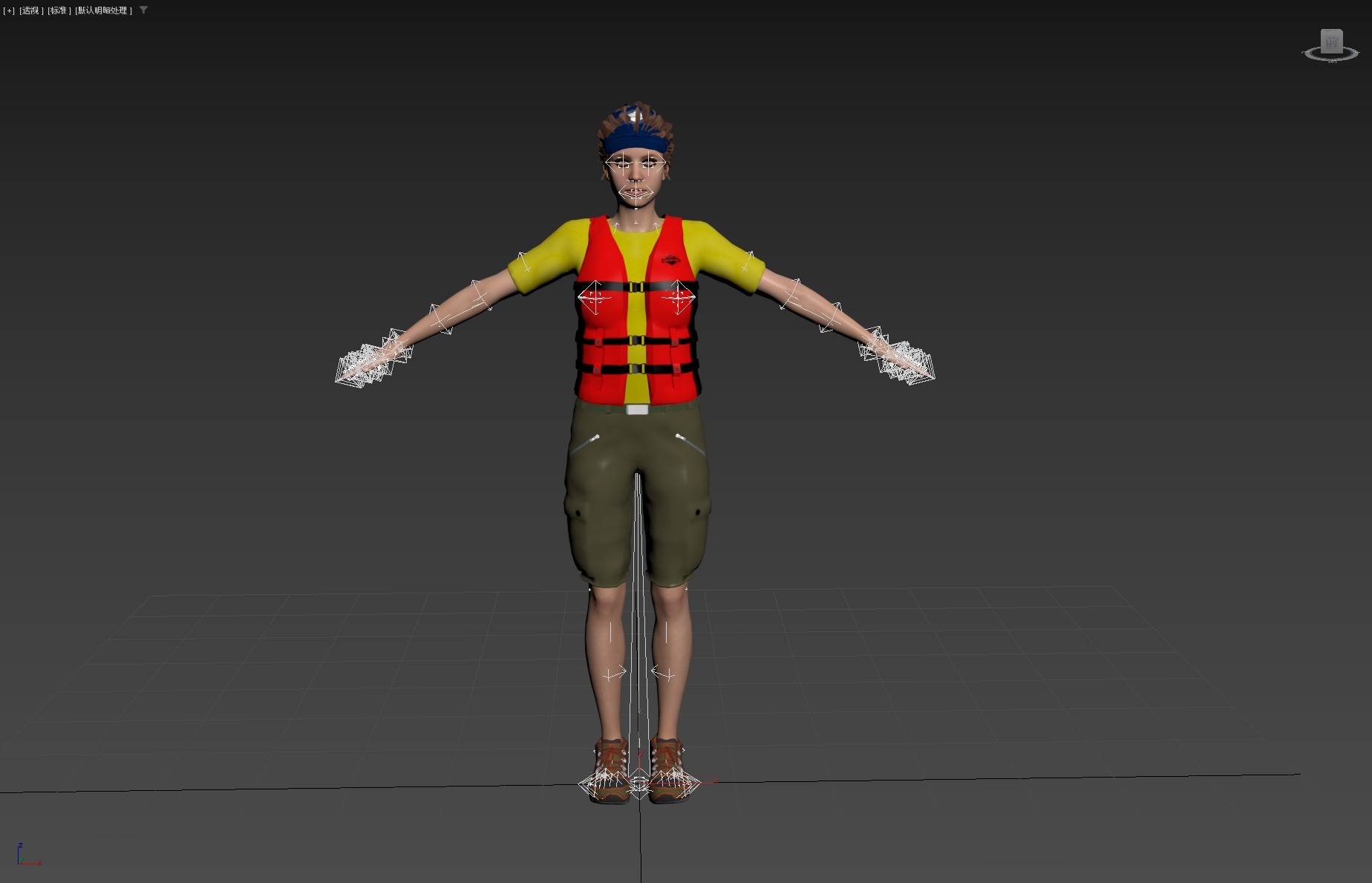 Kayak Canoe Athlete Low-poly 3D model_27