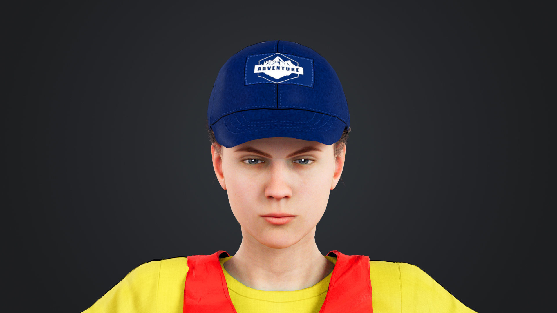 Kayak Canoe Athlete Low-poly 3D model_12