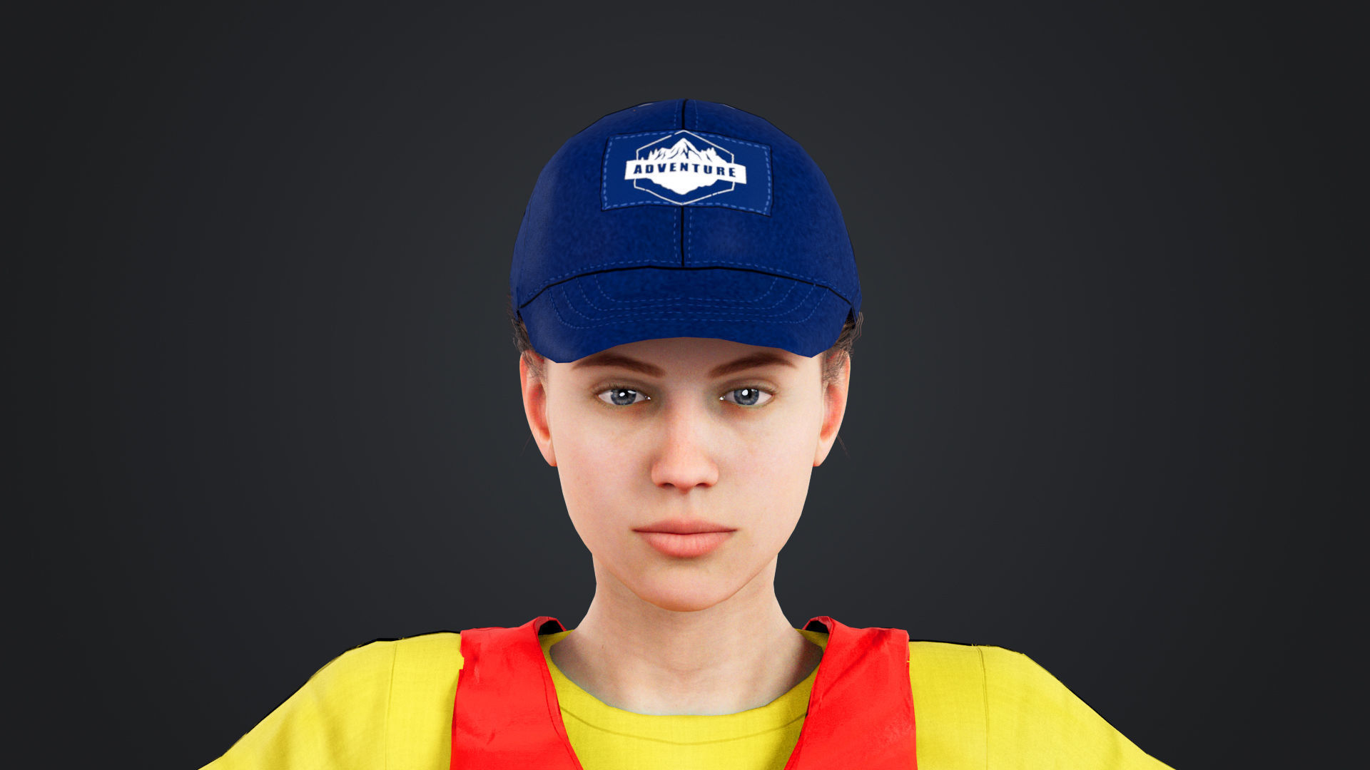 Kayak Canoe Athlete Low-poly 3D model_10