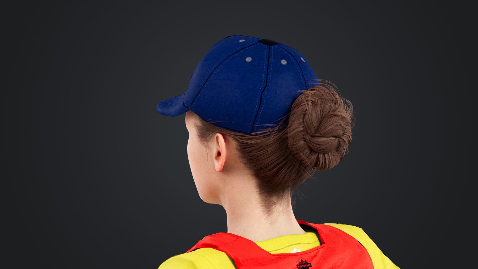 Kayak Canoe Athlete Low-poly 3D model_17