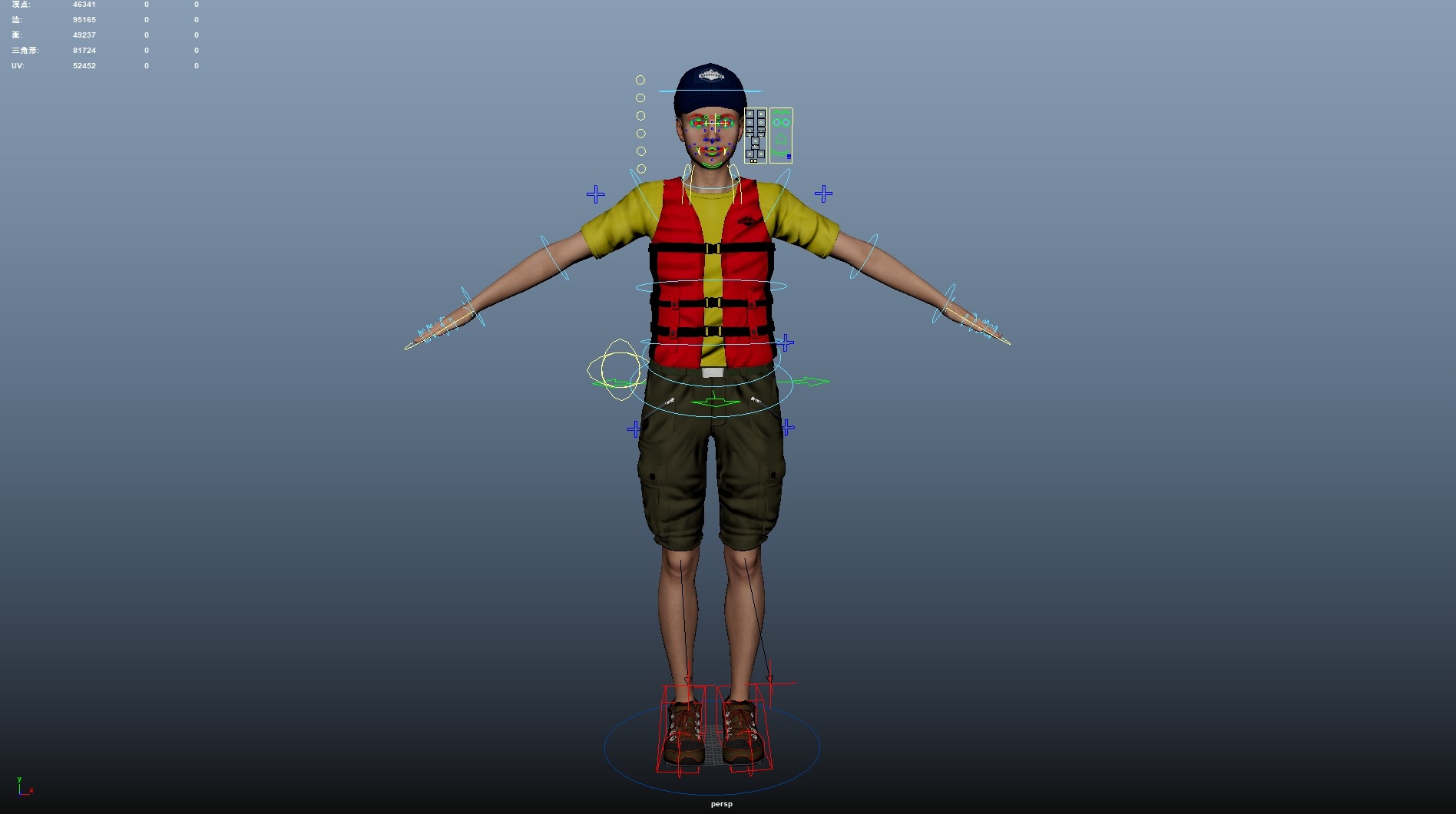 Kayak Canoe Athlete Low-poly 3D model_21