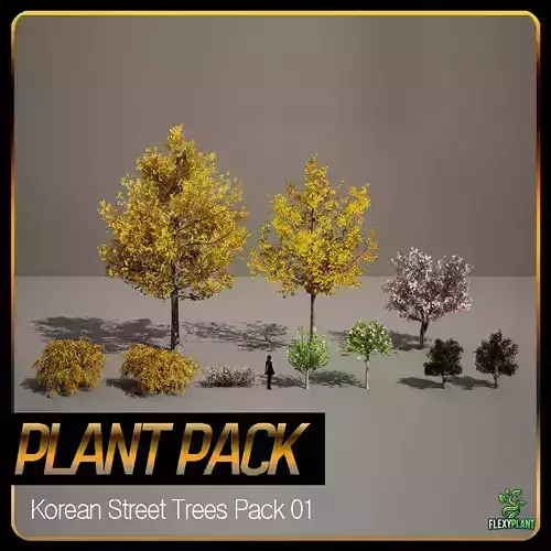 PREMIUM PLANT PACK - 10 realistic Korean Street Tree Pack 01