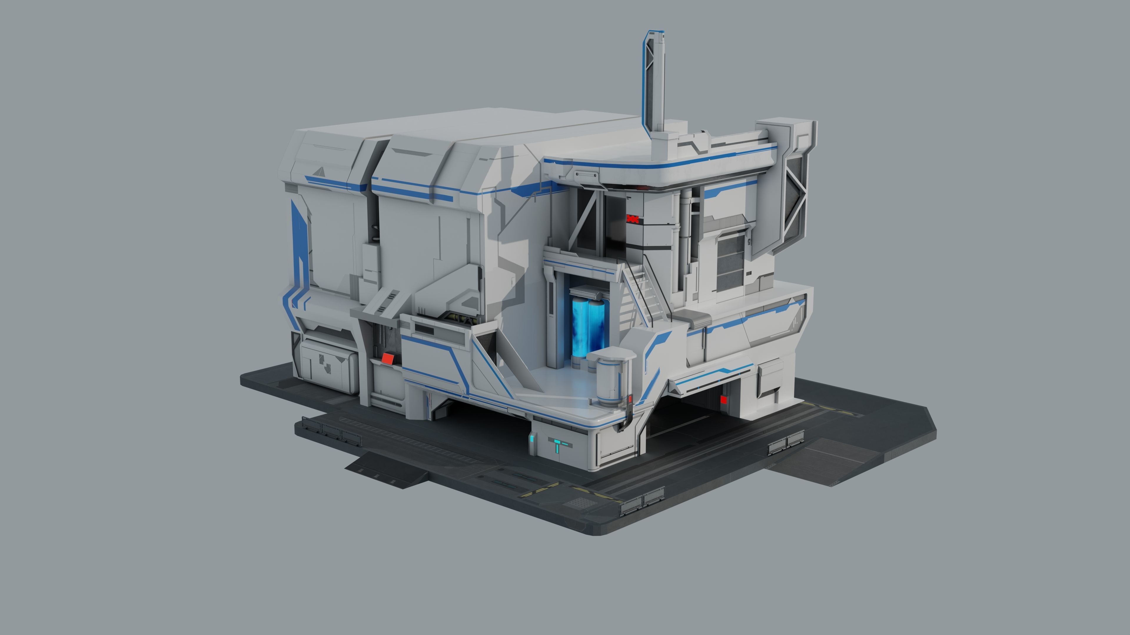 Modern Building V 3D model_6