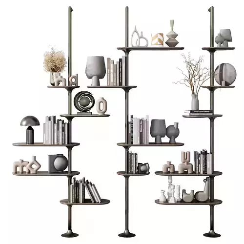 Mozea FLOW Modular wooden bookcase - Decorative With 29