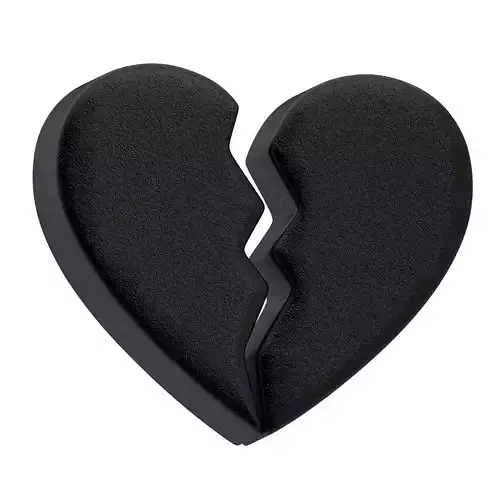 Broken Heart Emoji Black