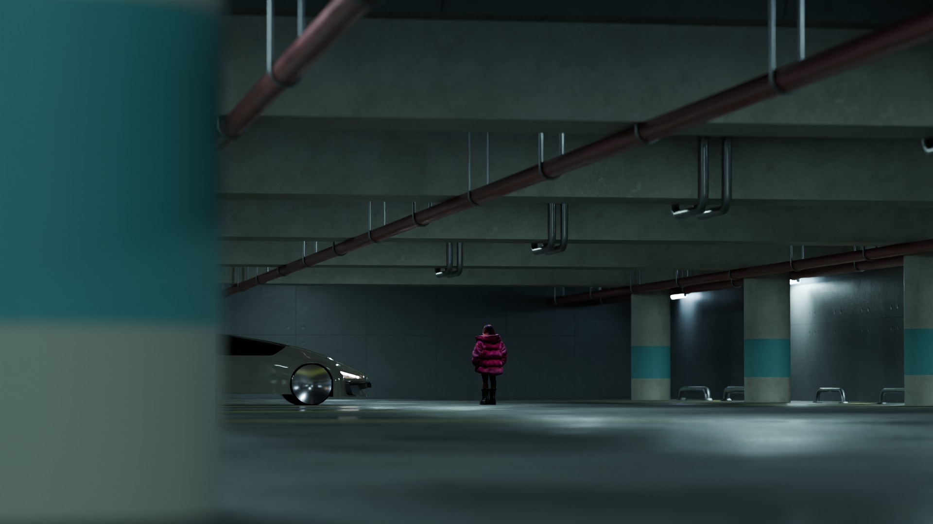 Cyberpunk Parking Lot 3D model_14